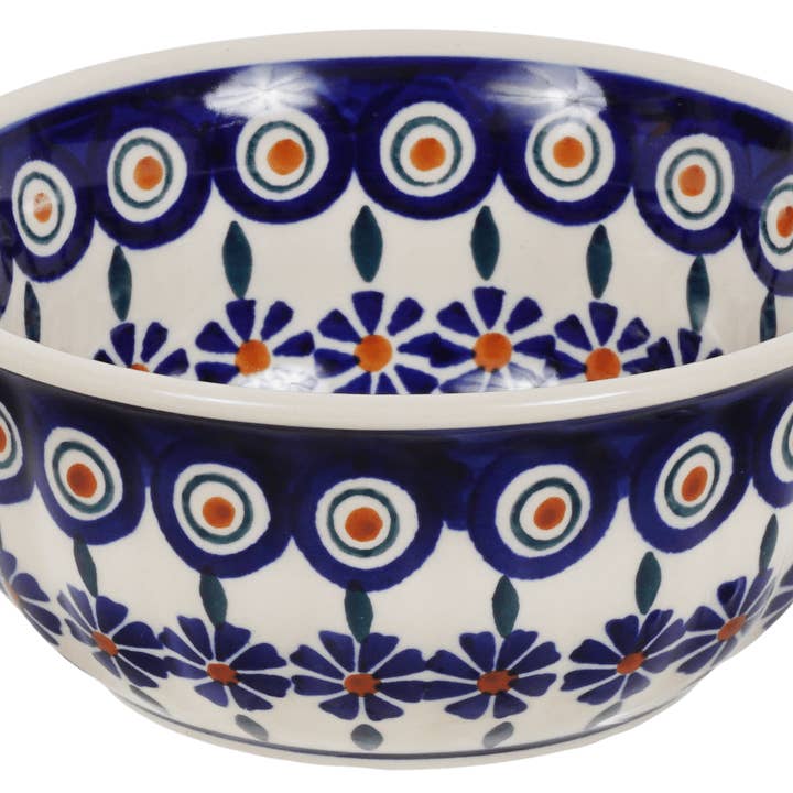 Bowl, Round, 5.5" in "Floral Peacock" by Manufaktura | M083T-54KK for wholesale by Polish Pottery Outlet