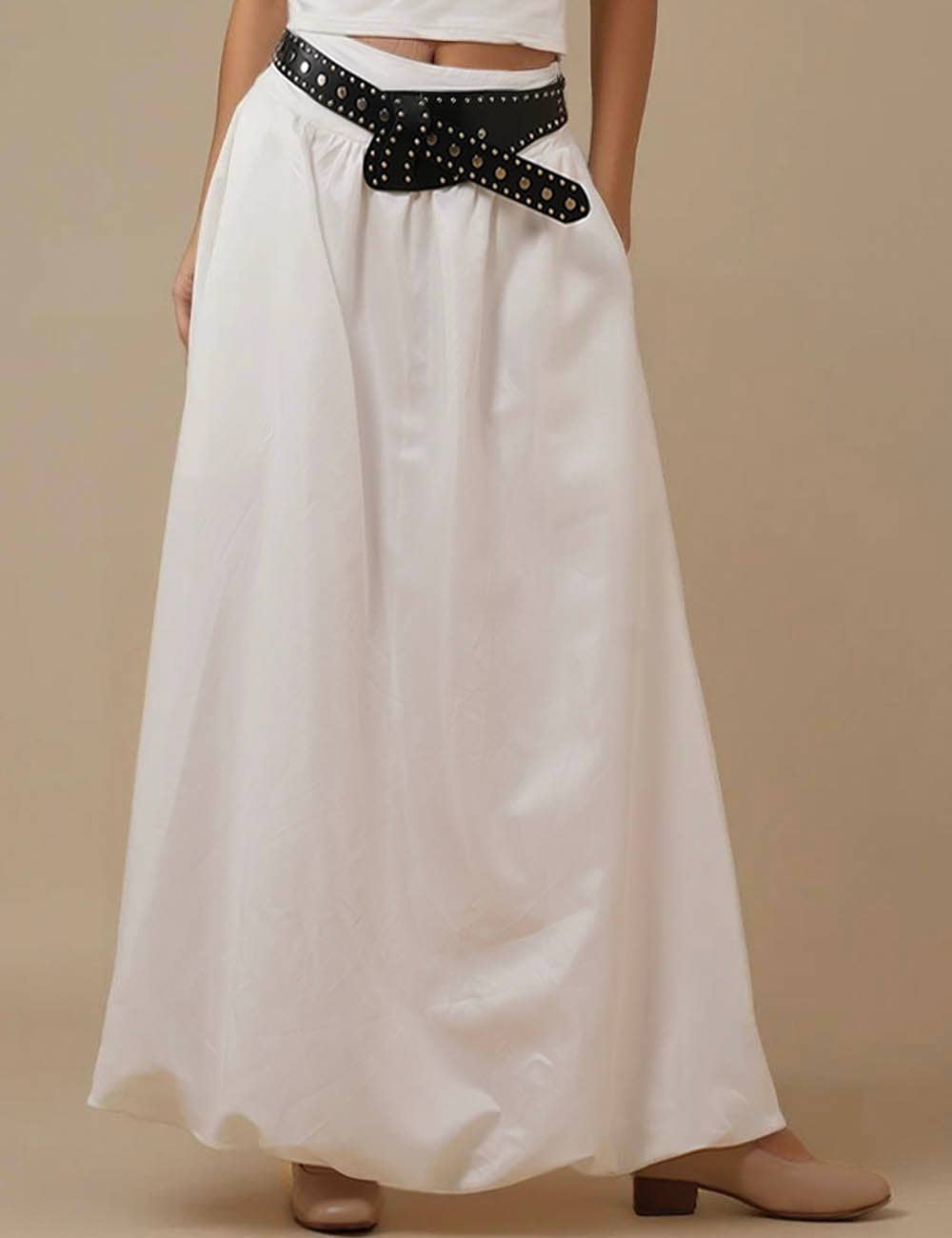 Sweetkama – Großhandel Rock – Damen – Einfarbiger Damenrock mit weitem Bund SKS5103