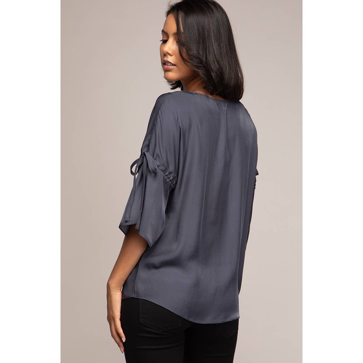 Naked Zebra Rack – wholesale Blouse – Women’s – Boat Neck Blouse With Sleeve Ties7