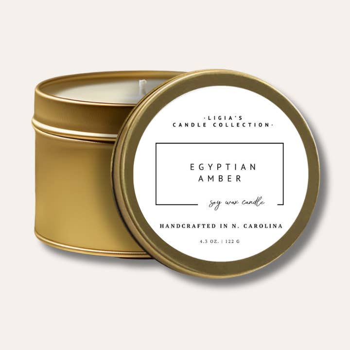 Egyptian Amber Luxury Soy Candle - 4 oz for wholesale by LIGIA'S CANDLE COLLECTION