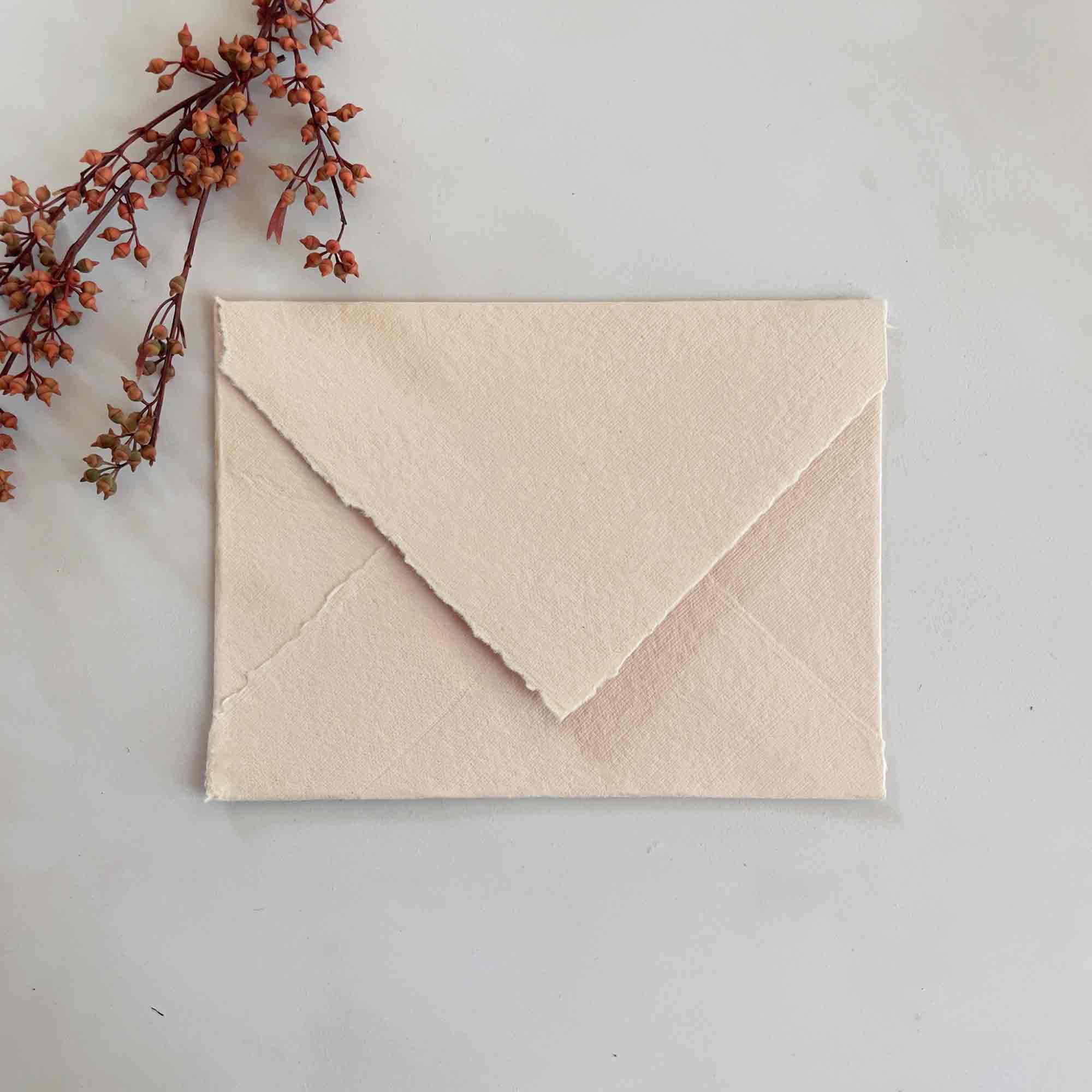 The Natural Paper Company - Wholesale Stationery/Notecard Set - Misty Rose Handmade Cotton Rag Paper, Card and Envelopes6