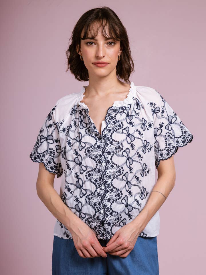 Kimiko blouse - IXJ25103 voor wholesale door Cherry Paris