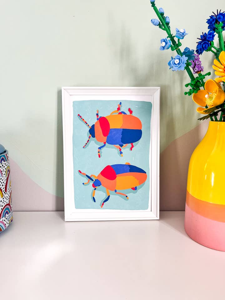 Stampa murale Bug, arte da parete, Blumelishop, decorazione da parete per la vendita all'ingrosso da parte di Blümeli Shop