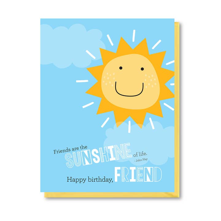 Sunshine Friend Geburtstagskarte für den Großhandel von doodle bird design