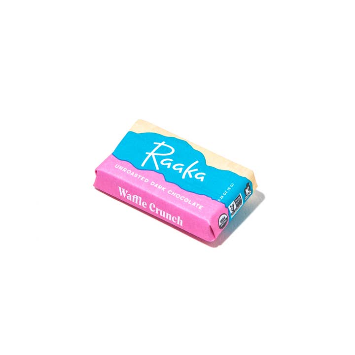 Raaka Chocolate - Wholesale Chocolate Bar - 61% Waffle Crunch Mini Chocolate Bars (40ct bag)5