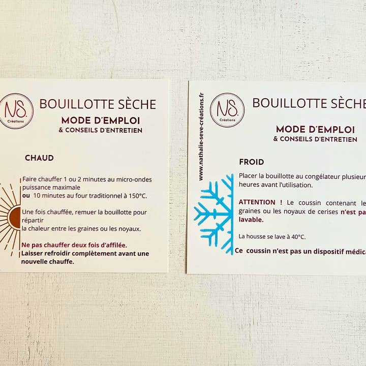 NS par Nathalie SEVE - Wholesale Hot/Cold Compress - Removable Dry Hot Water Bottle Linen, Wheat or Cherry Pits 7