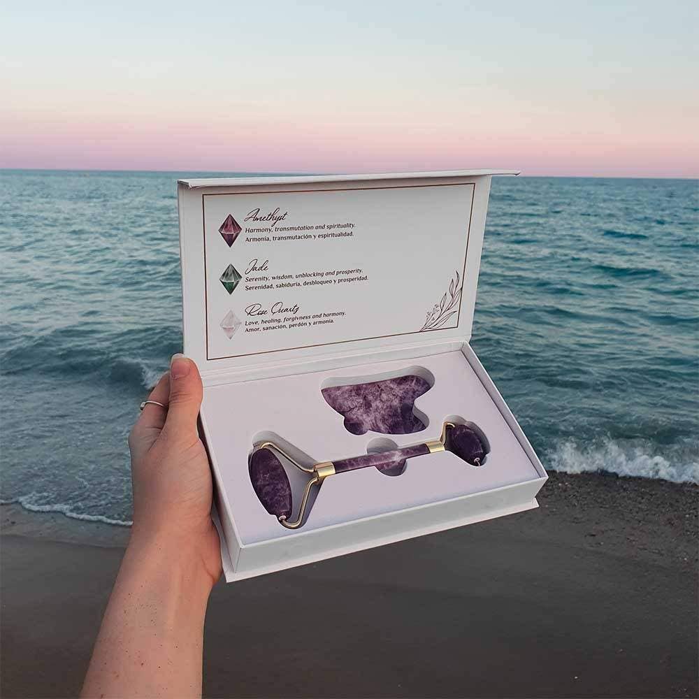 Vives de la Cortada S.L - Wholesale Gua Sha Tool - Amethyst Gua Sha and Massager Set3
