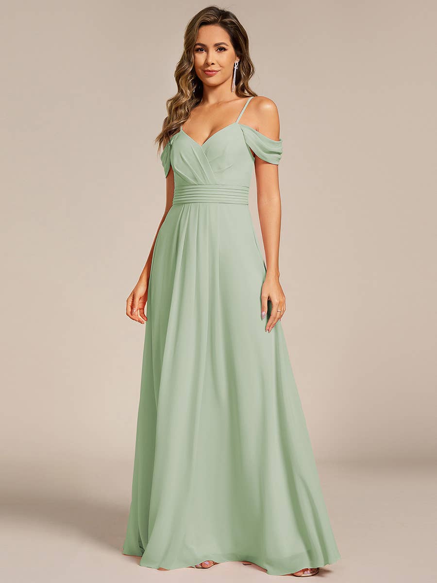 Ever-Pretty - Wholesale Dress - Women's - Straps drop-shoulder sleeve Chiffon Bridesmaid Dress9
