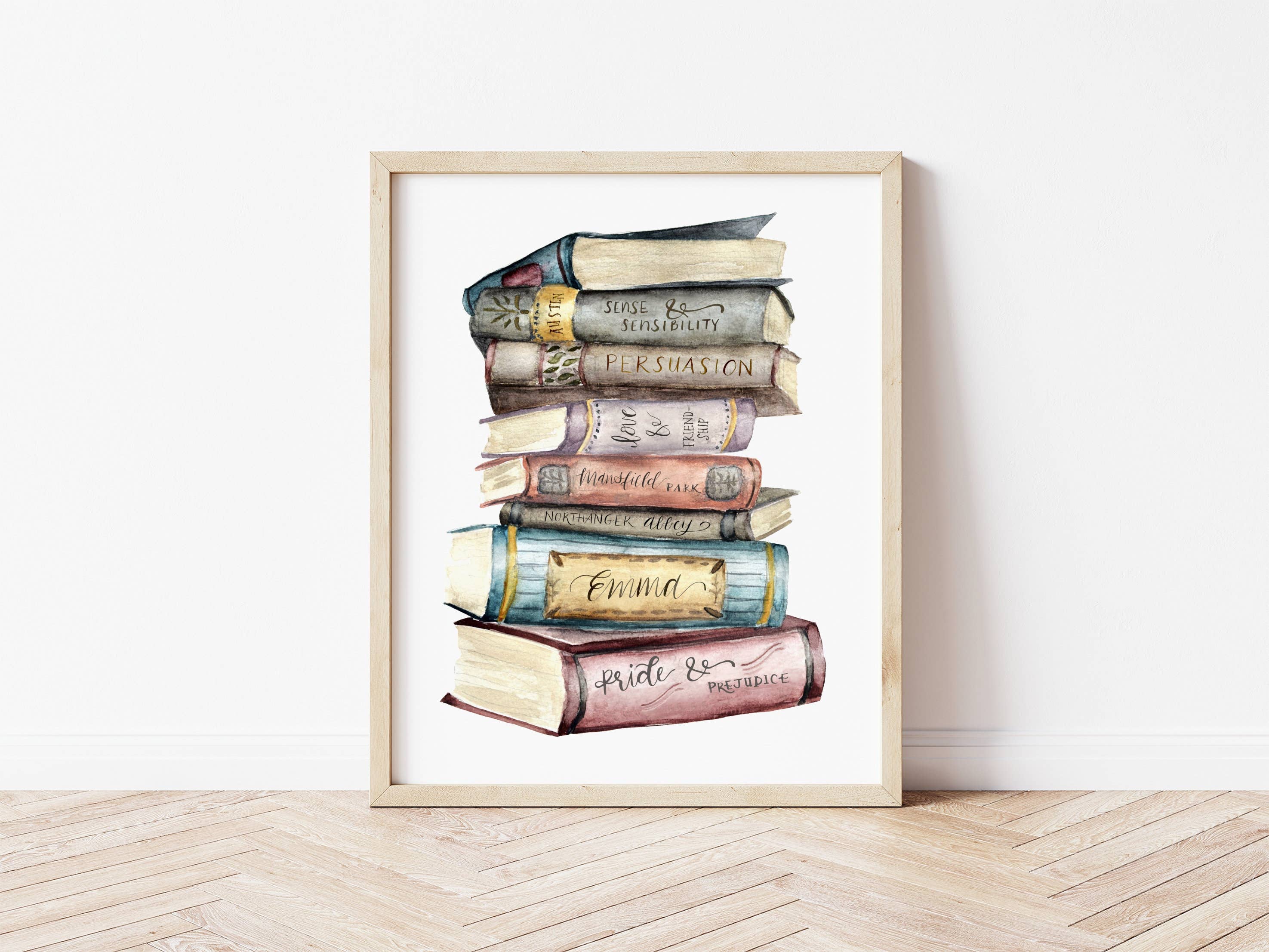 Fox and Wild - Wholesale Art Print - Jane Austen Book Stack Print / 8 x 100
