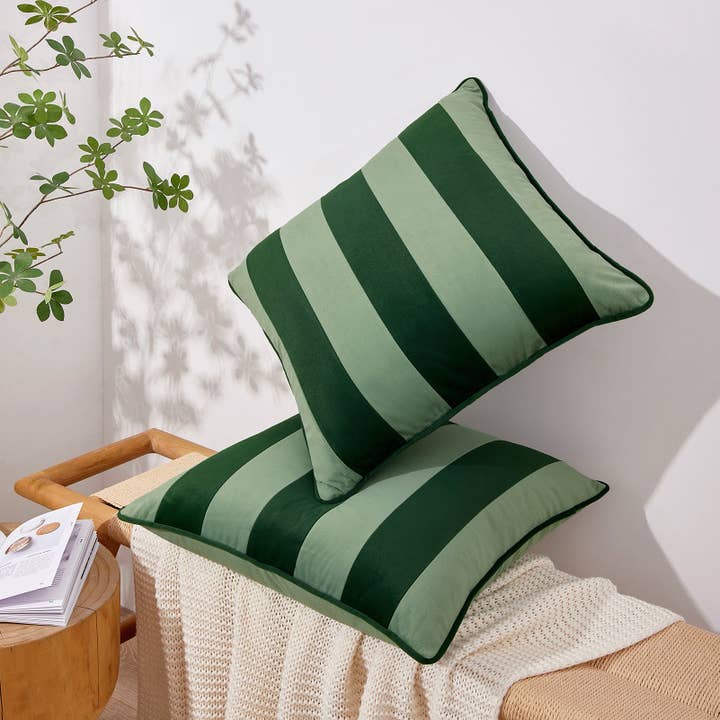 Monday Moose - Wholesale Throw Pillow Cover - Tamarindo Pillow Covers (2-Pack) - Green/Light Green7