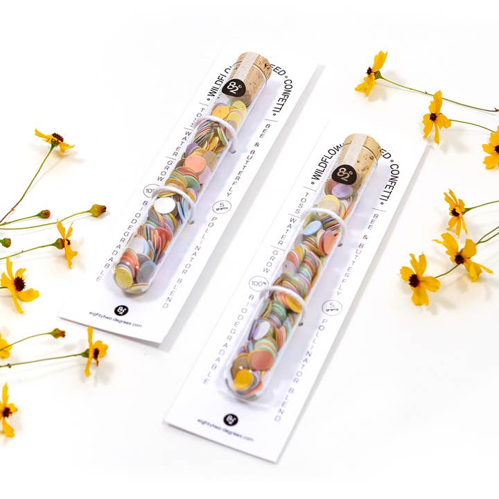 Studio 82° - Vendita all'ingrosso Coriandoli - Flaconcino di coriandoli ai semi di fiori selvatici