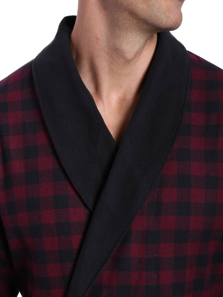 Noble Mount - Wholesale Robe – Men's - Men's Premium 100% Cotton Flannel Fleece Lined Robe47