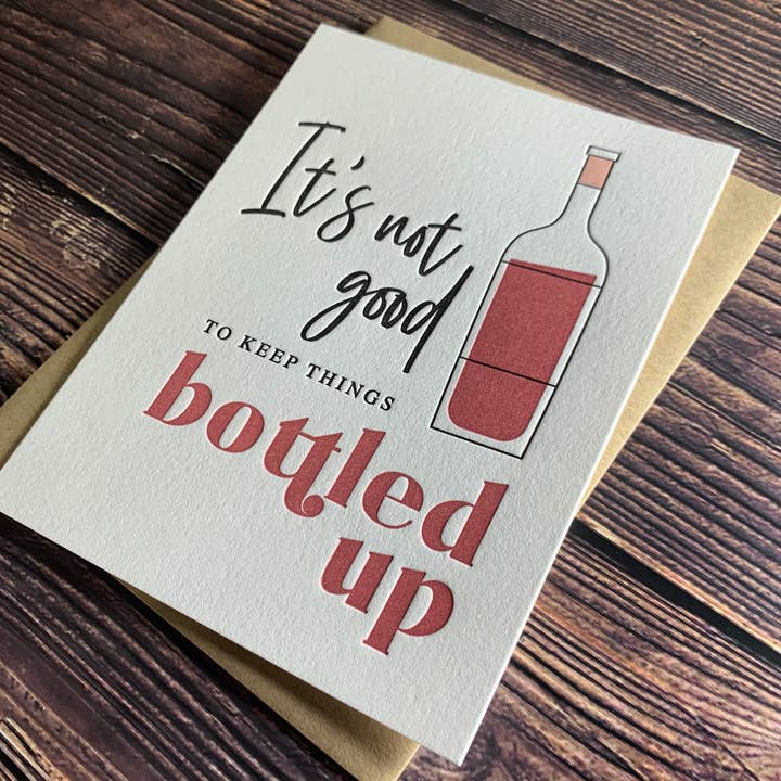 Kincaid Creative - Wholesale Encouragement Card - Wine card. Encouragement card for friends. Wine lover gift.