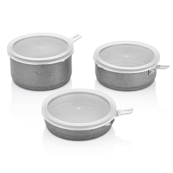 Quick Silver Mini Cooking Set | 4-Pieces Detachable Handle Mini Pan With Lid | Papilla's Best Cookware for wholesale on Faire3
