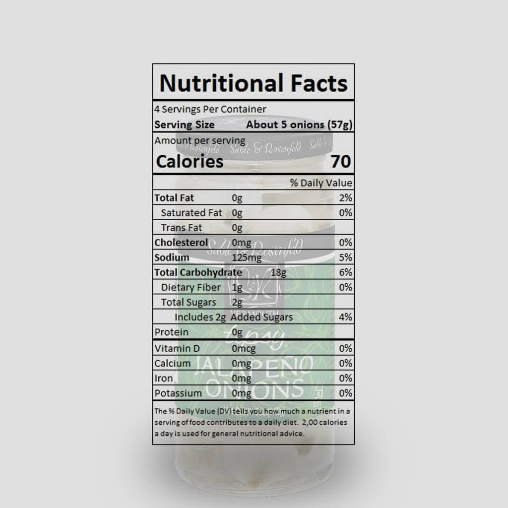 Wholesome Good - Wholesale Pickled Vegetables - Sable & Rosenfeld Vermouth Jalapeno Tipsy Onions - 5oz1