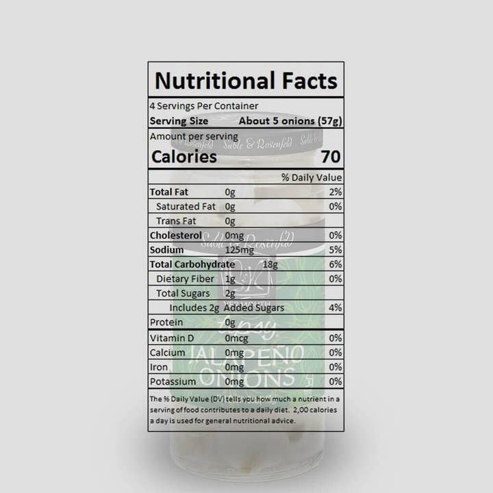 Wholesome Good - Wholesale Pickled Vegetables - Sable & Rosenfeld Vermouth Jalapeno Tipsy Onions - 5oz1