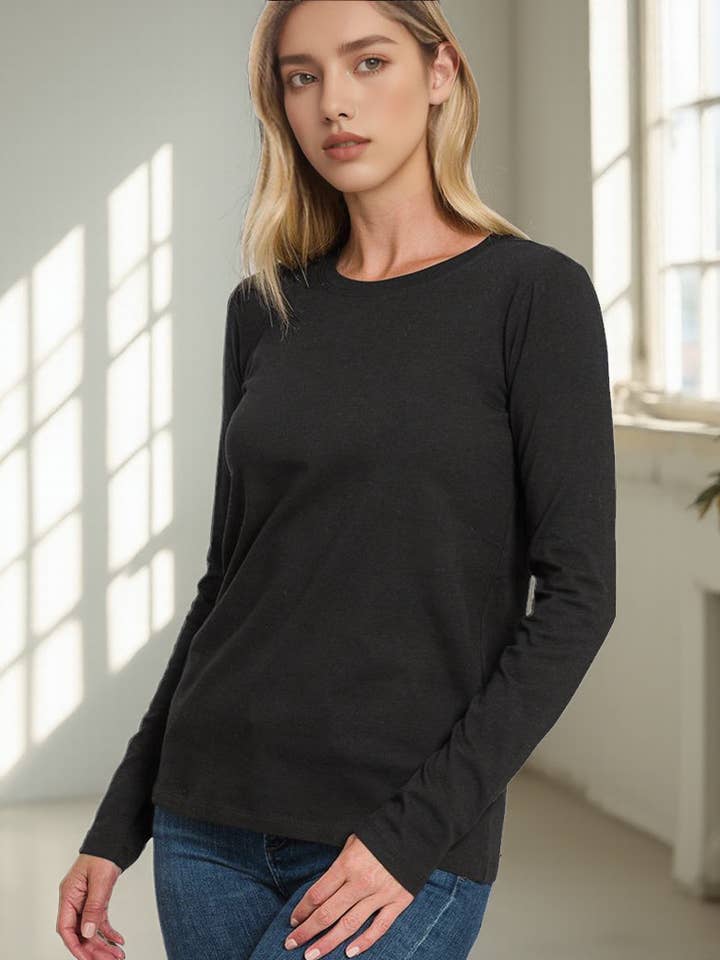 42POPS - Wholesale T-Shirt - Women's - ",,,,,...._ Cotton Crew Neck Long Sleeve T Shirts7