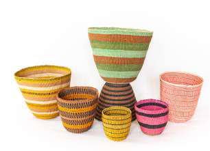 Crafts by Solid - Wholesale Basket - Handwoven "Fine Weave" Sisal Baskets - Colourful - XS to L9