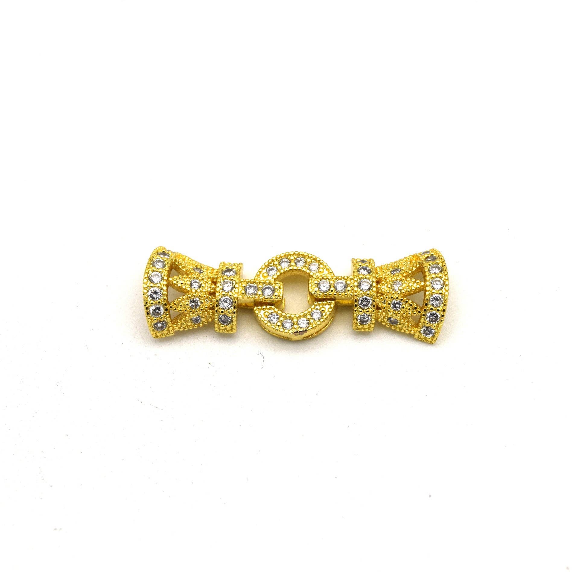 Only Beads - Wholesale Clasp - Crowned in Gold:Luxe CZ Clasp Components-36mm.0