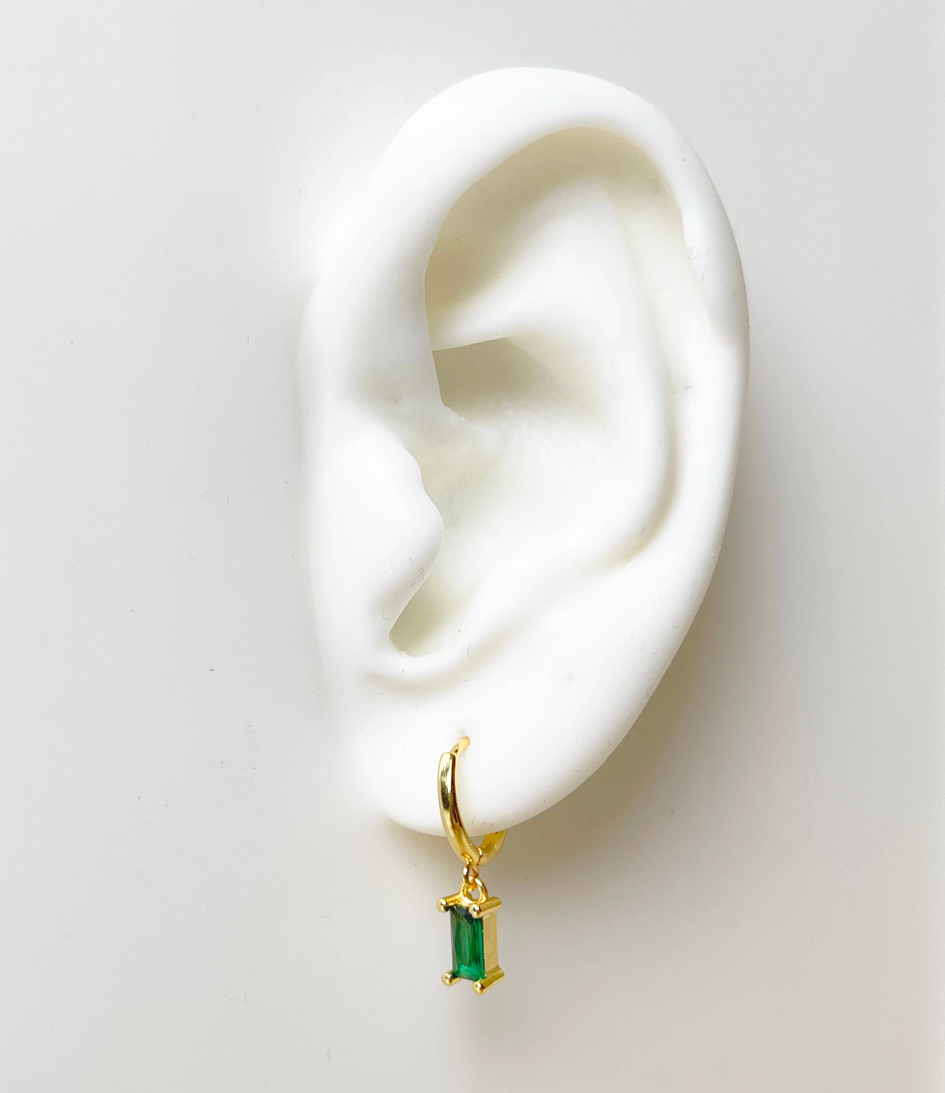 Melange Blanc - Wholesale Dangle Earrings - E150 emerald hoop earring, emerald earring, dangle earring2