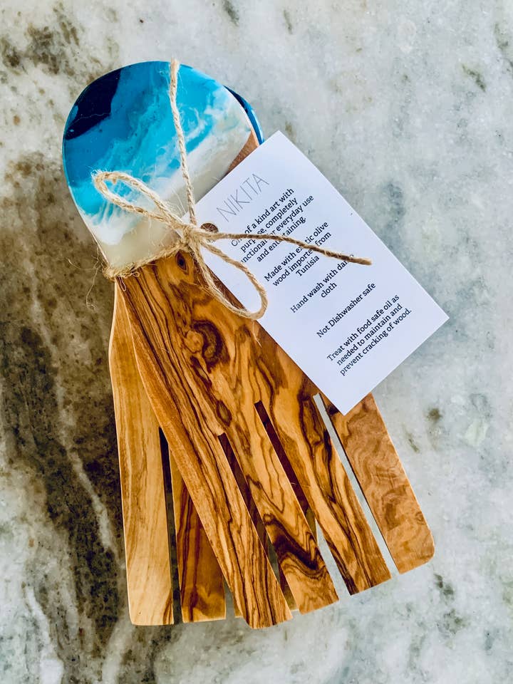 Salada de madeira de oliveira mãos por atacado de Nikita Fine Art LLC