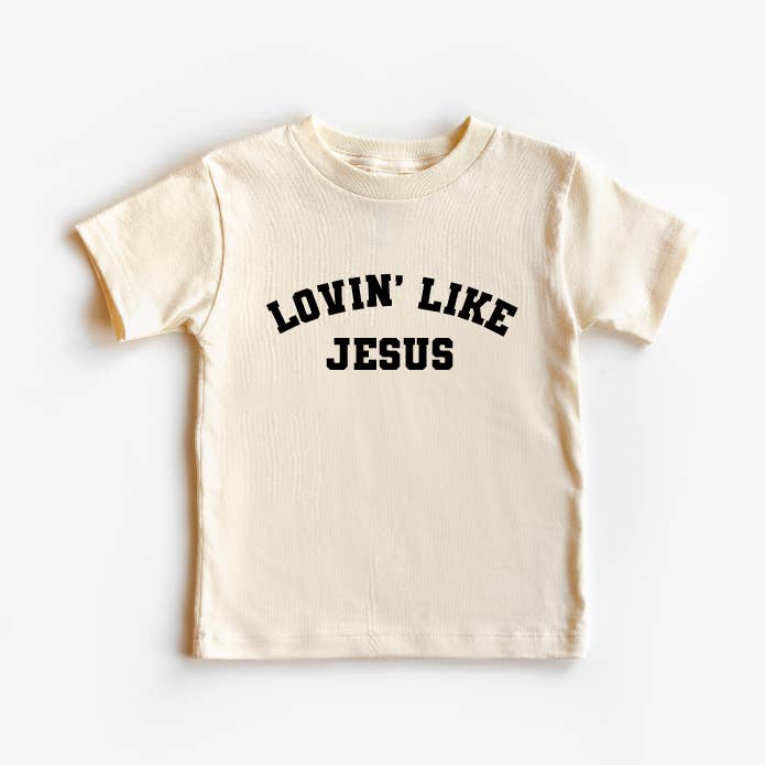 Lovin"Ligesom Jesus Collegiate Tee for engroshandel hos SBG Co.