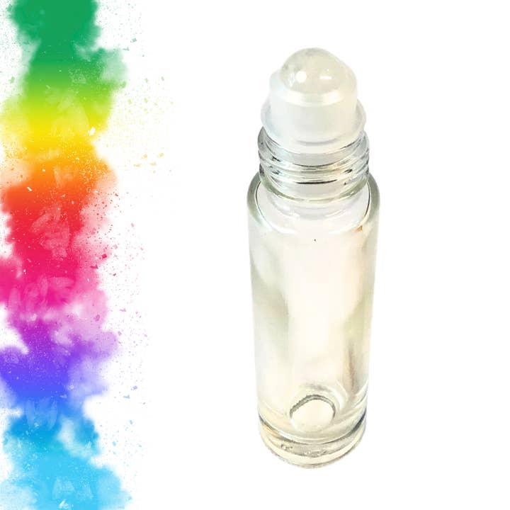 CLEAR QUARTZ Roller Bottle - 5/10ml - Cap & Info Card Option for wholesale by Essential Wellness - Body, Mind, Spirit