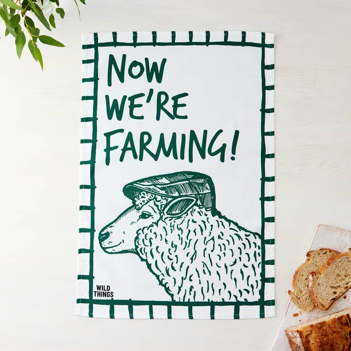 Ivor Sheep Tea Towel for wholesale by Wild Things