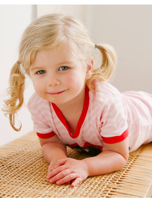 Red Tube Kitty Short Sleeve Pajama Set for wholesale on Faire