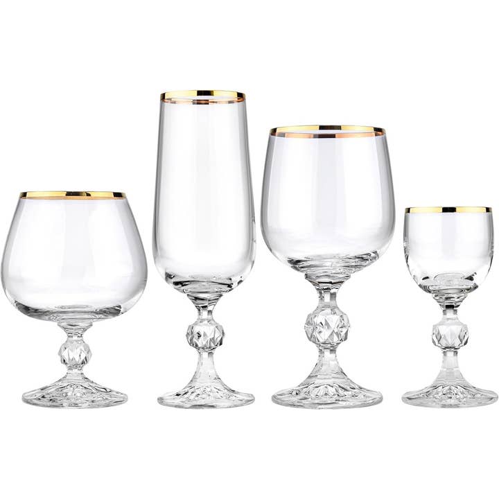 Crystalex Bohemia Set of Glasses Claudia, Crystalline, 24pcs for wholesale by NORTH AMERICAN CRYSTAL