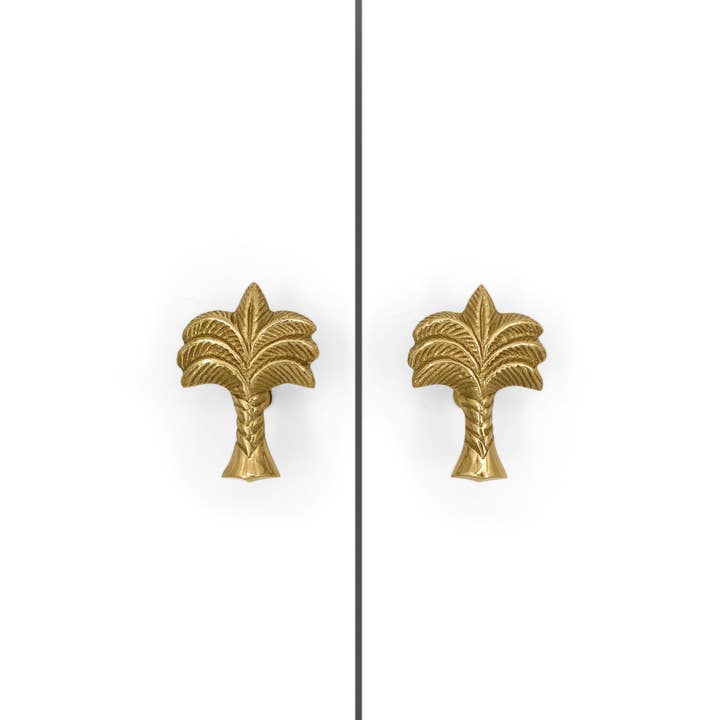 Brass Knob Palm Tree set for wholesale by FERN