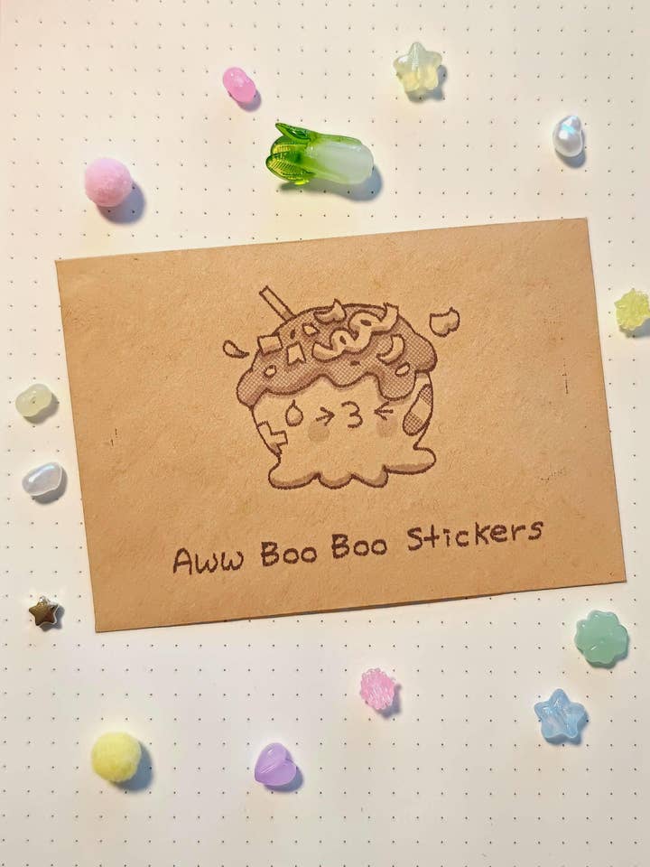 Aww Boo Boo Sticker Pack of 3 for wholesale by Hokeii Pokeii