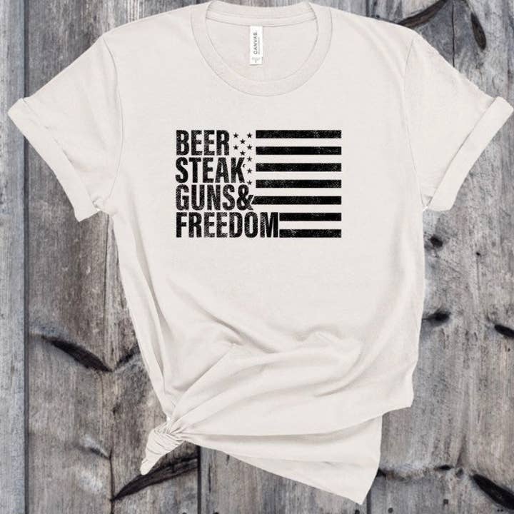 BEER STEAK GUNS & FREEDOM for wholesale by Sikkema Tees