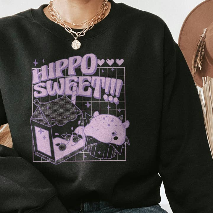 Hippo Snacks Anime Food Sweatshirt & Crewneck for wholesale by PositiveParty