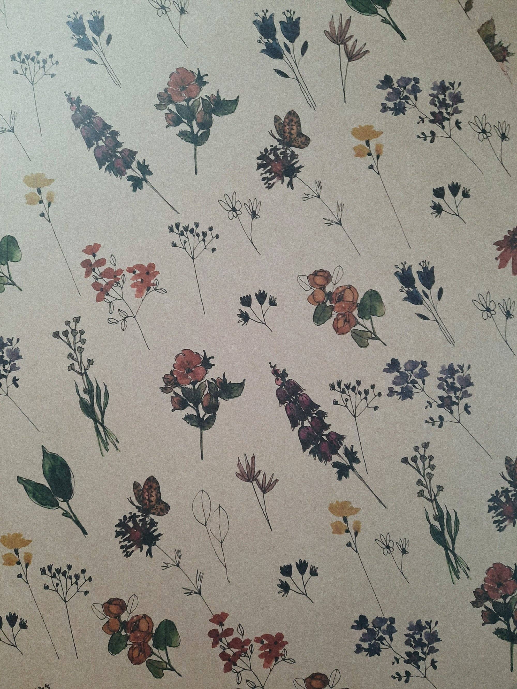 MyDesignPictures - Wholesale Flat Wrap - Meadow Flowers Kraft Wrapping Paper8