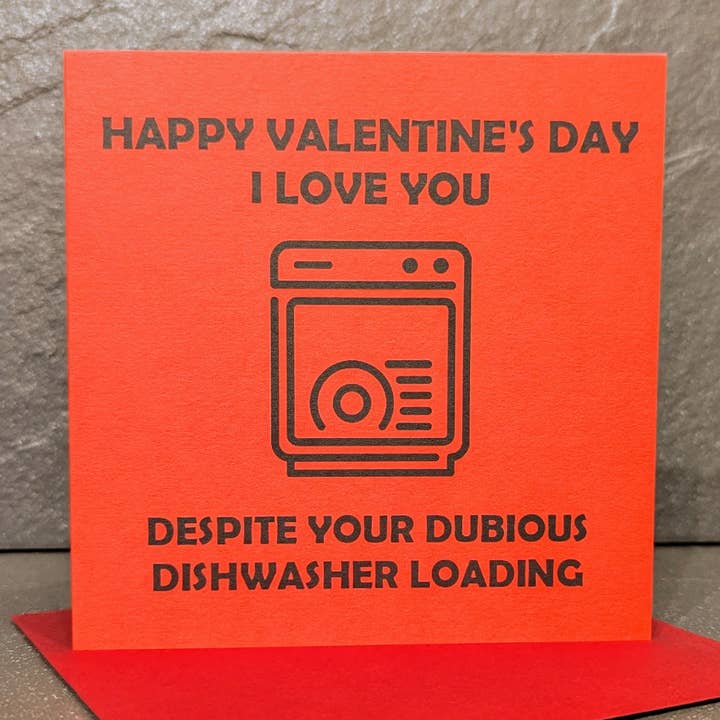 Happy Valentine's Day - Dubious Dishwasher loading for wholesale by F and B Cards