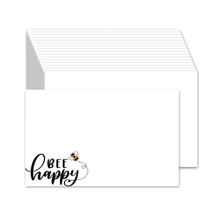 Aria Rae - Wholesale Stationery/Notecard Set - Bee Happy Little Notecards - Set of 25 - Flat Cards