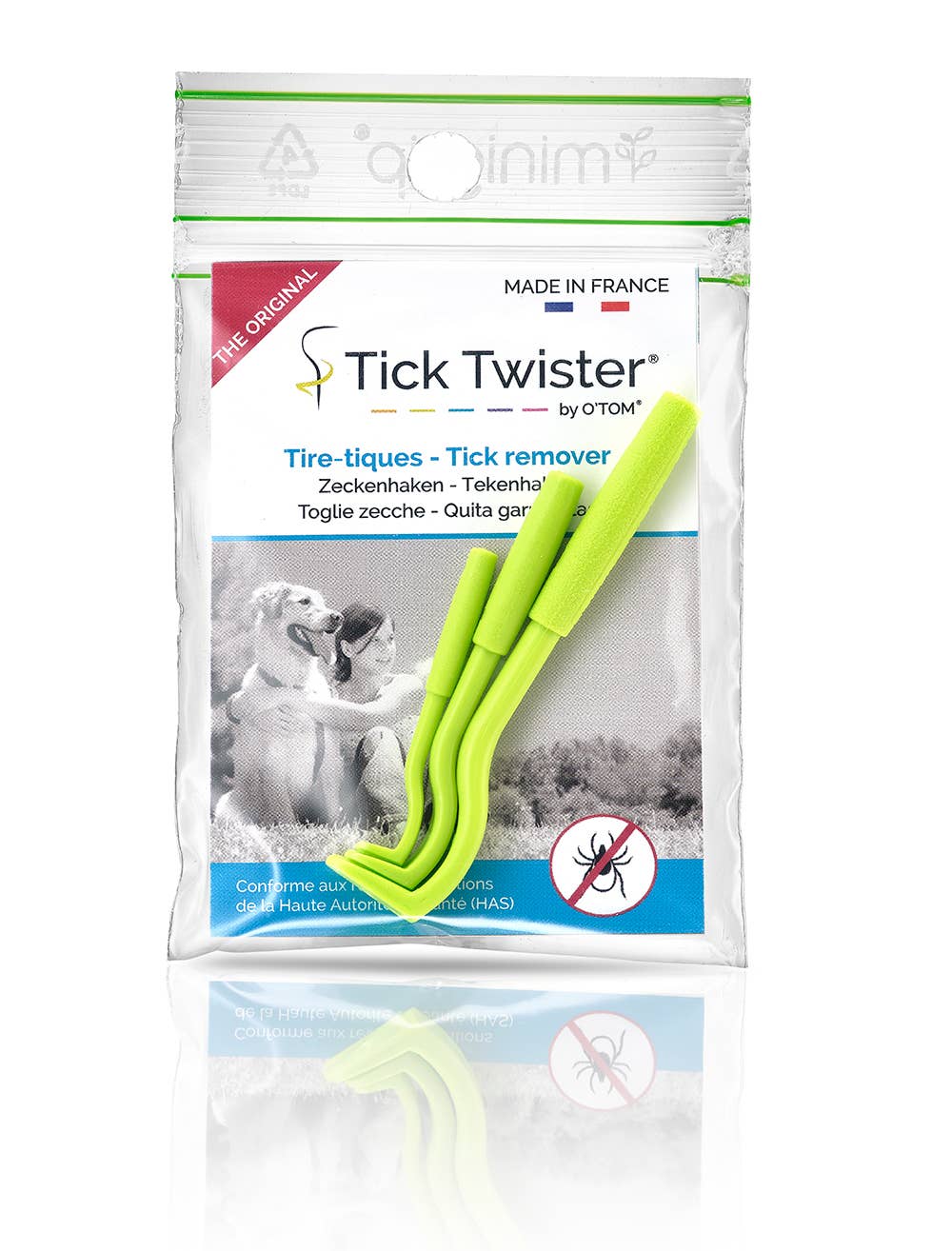 H3D – Großhandel Haustierpflegeprodukt – Hund – Display mit 20 Beuteln à 3 Tick Twister® Zeckenentfernungen in anisgrün2