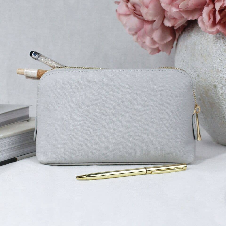 eBuyGB Craft Blanks – wholesale Make-up/cosmetic bag – Medium Saffiano Fine PU Leather Zipped Cosmetic Makeup Bag8