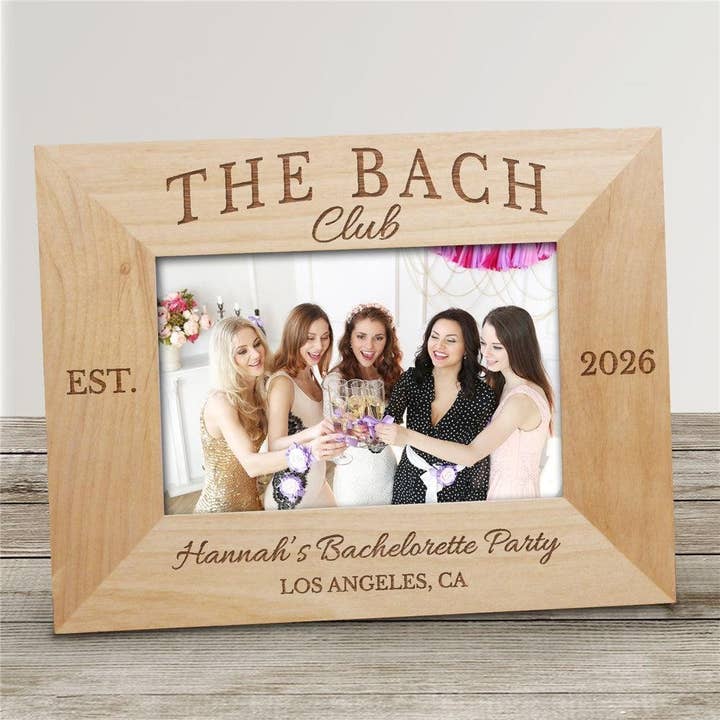 Engraved The Bach Club Wooden Picture Frame for wholesale by Sunny Jar Personalized