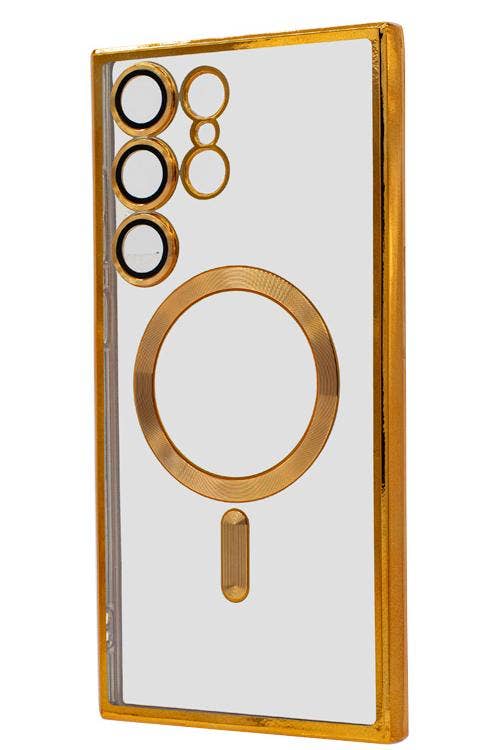 Mighty Wireless – Engroshandel Telefonetui – Unisex – S24 Ultra TPU-taske med metallisk magnet engros guld1