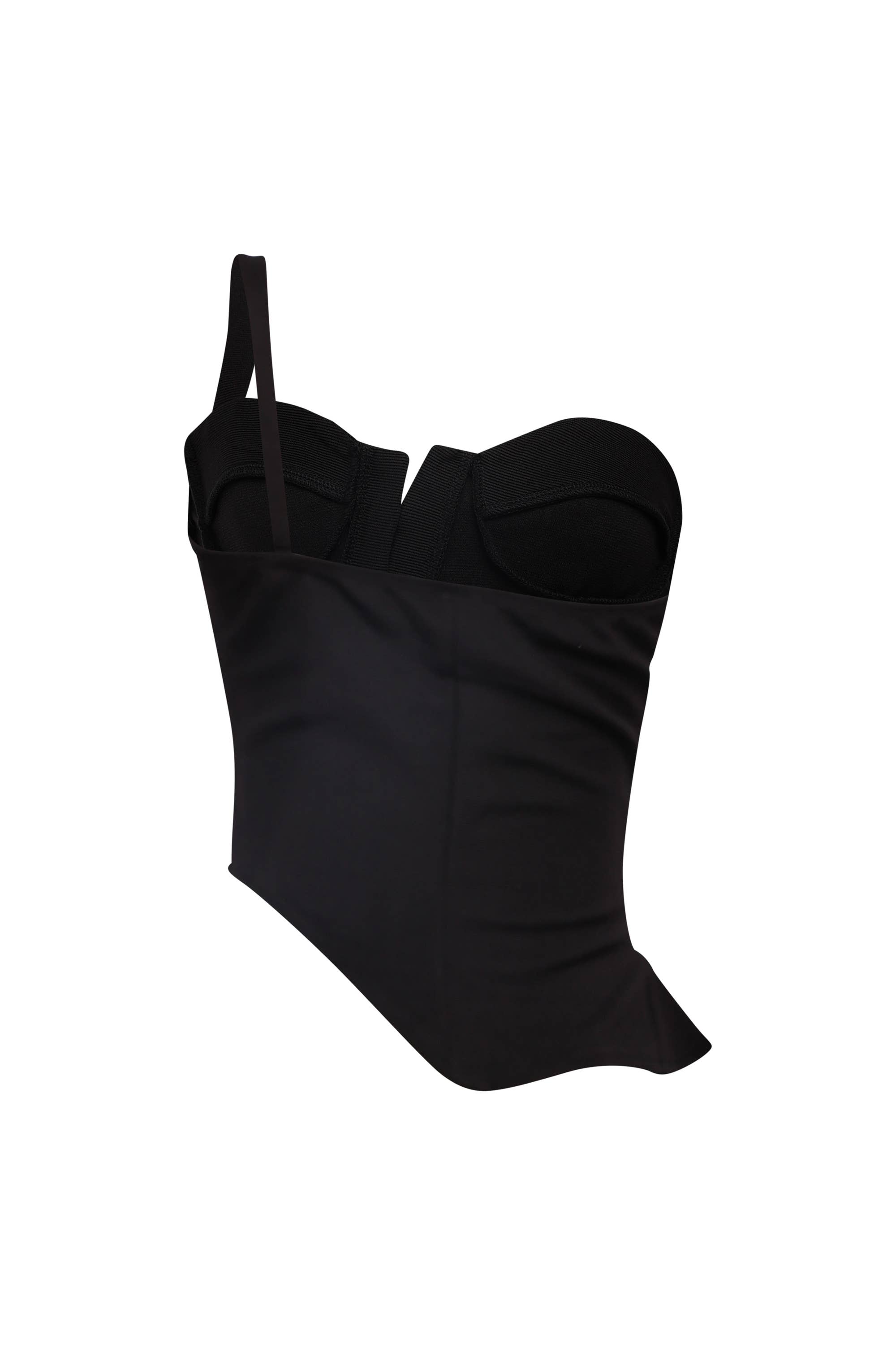 BLACK One shoulder strap asymmetrical tank top for wholesale on Faire3