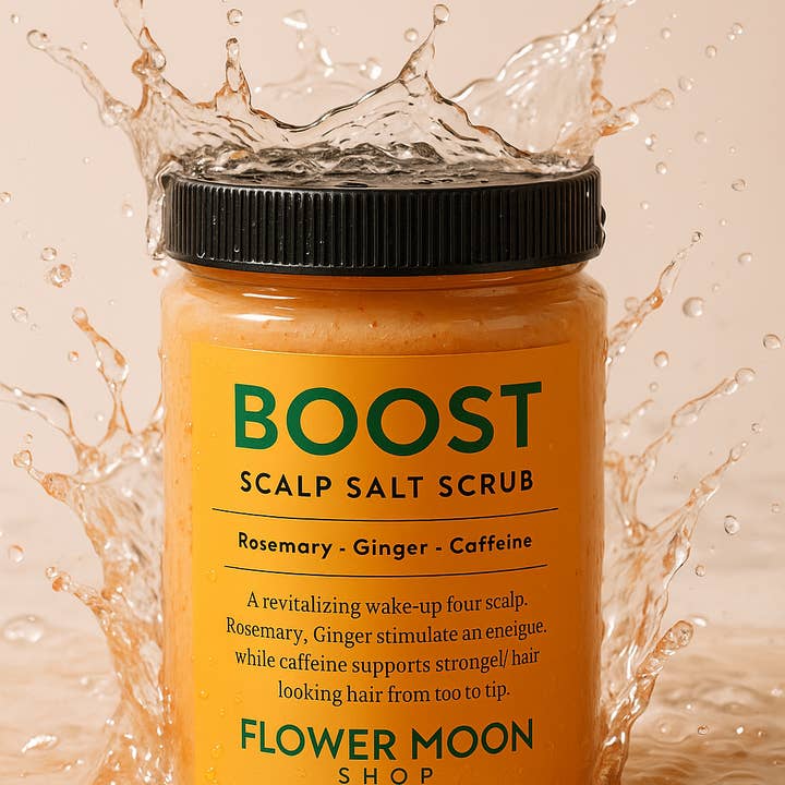 Rosemary, Ginger, Caffeine (BOOST) Scalp Scrub and Shampoo for wholesale by Flower Moon Shop