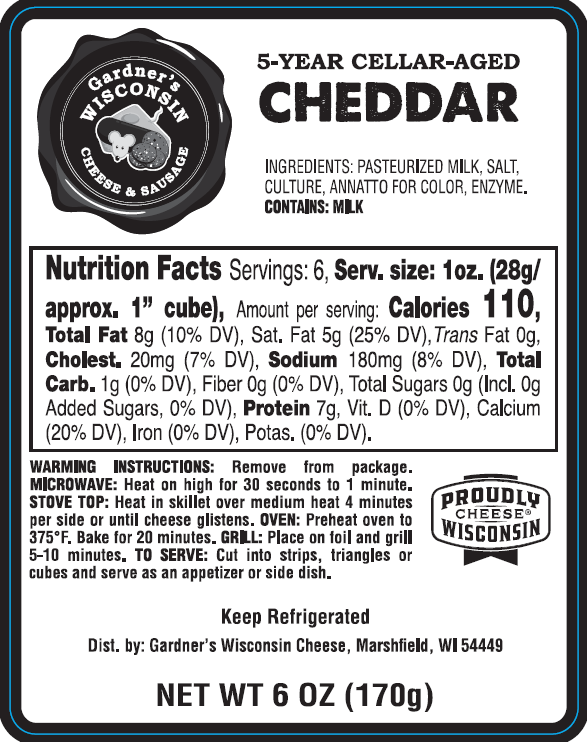 Gardner's Wisconsin Cheese and Sausage - Wholesale Cheese - Oven-Baked Cheese filled with 5-Year-Aged Cheddar4