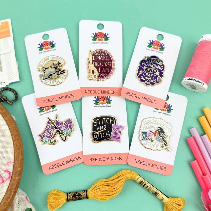 Jubly-Umph - Wholesale Lapel pin/button - I Make, Therefore I Am Needle Minder3