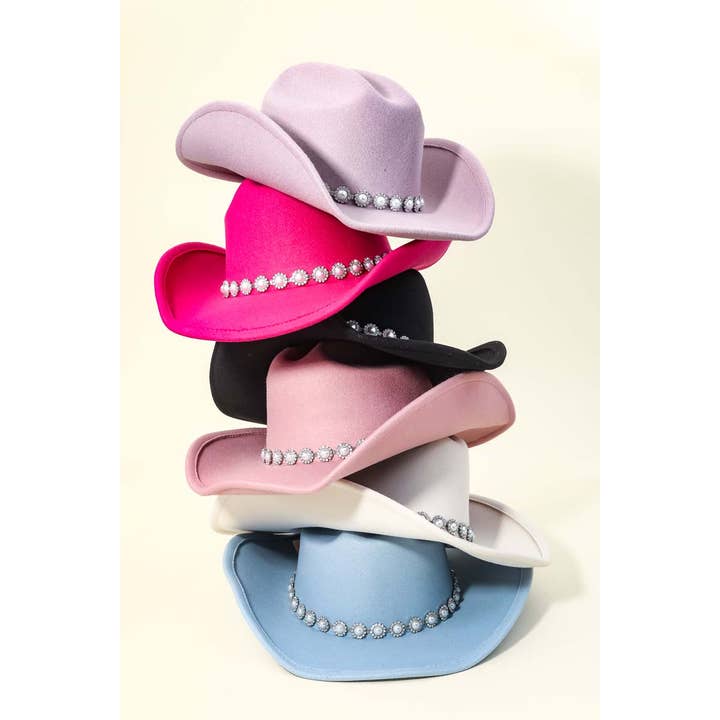 Anarchy Street - Wholesale Cowboy Hat - Women's - Western Pearl Studded Fashion Cowboy Hat3