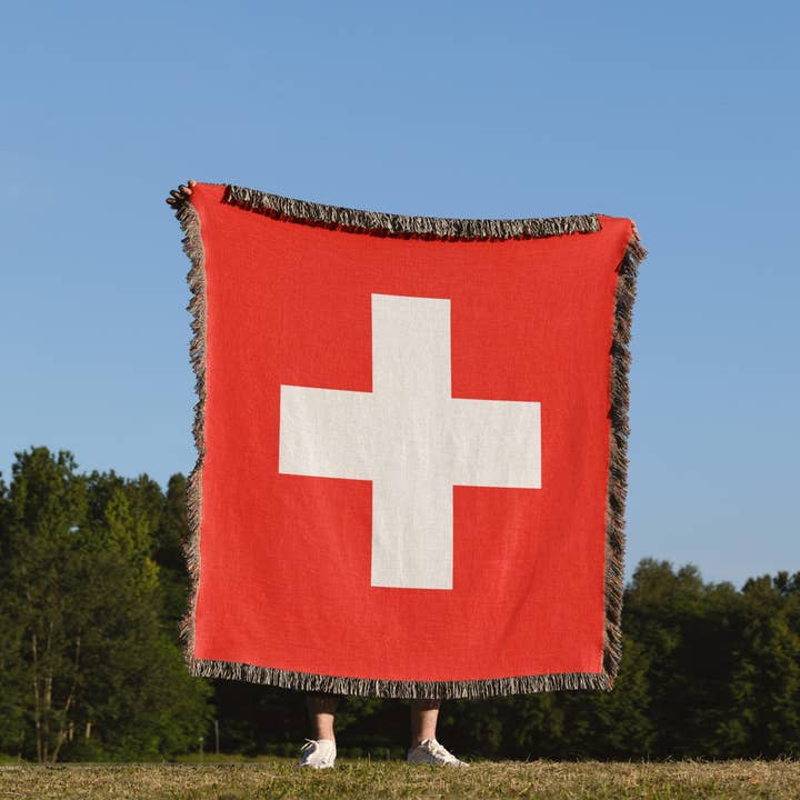 3dRose - Wholesale Throw Blanket - 3dRose, Flag of Switzerland - Swiss red and white cross - Europe - European country - world travel souvenir, Blanket1
