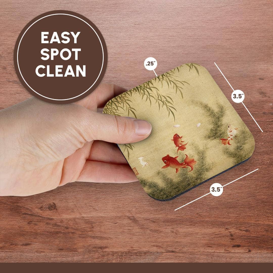 3dRose - Wholesale Coasters - 3dRose, Image of Chinese Gold Tapestry With Koi Fish, Coaster13