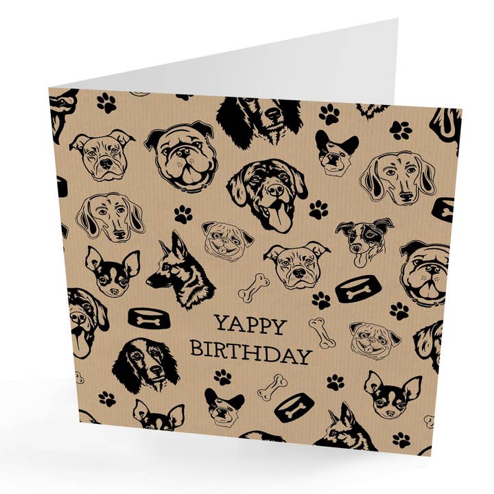 Tarjeta de feliz cumpleaños con linda caricatura de perros para venta al por mayor de presentingperfection