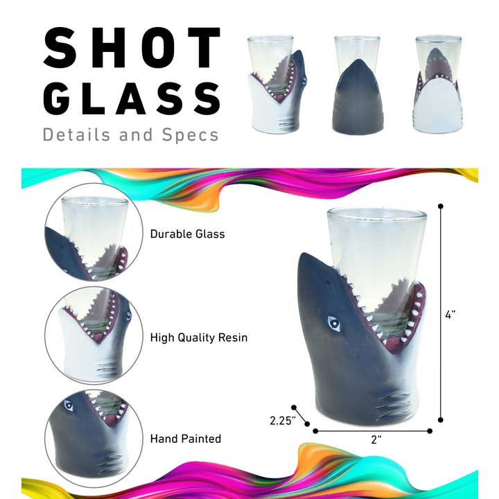 Cota Global - Wholesale Shot Glass - Cool Animal Head Shot Glass - Shark1